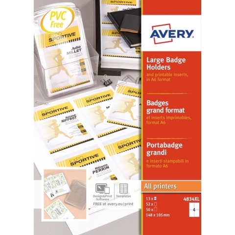 badgehouder Avery A6 incl. insteekkaarten 50st AV-4834XL