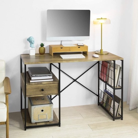 Simpletrade Bureau - Werktafel - Industrieel - modern - Hout - 118x75x48cm