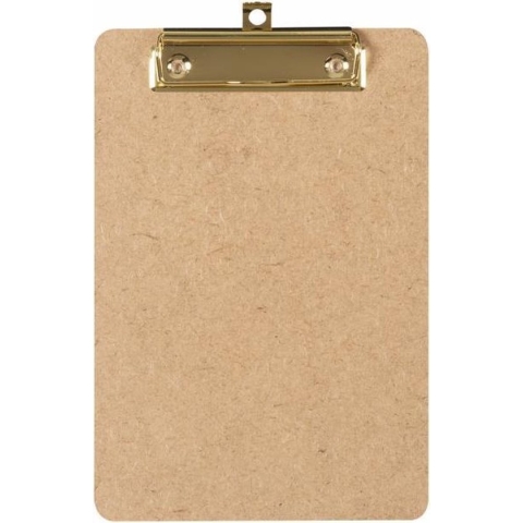 LPC  Klembord - clipboard - hout/mdf/hardboard - A5 -100 mm klem goud