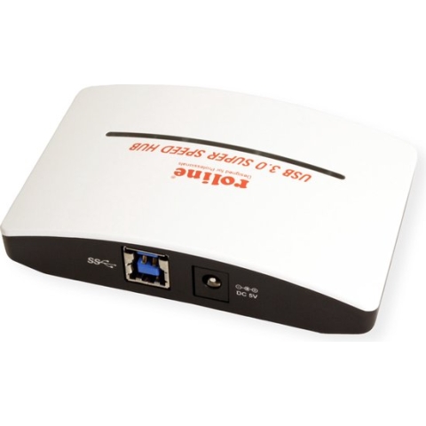 ROLINE USB 3.2 Gen 1 Hub, "Black and White", 4 poorts, met voeding