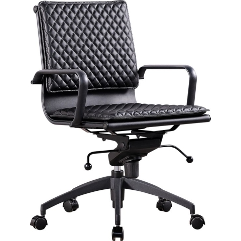 Diamond Bureasutoel Zwart | Full Black Softpad Design Bureaustoel
