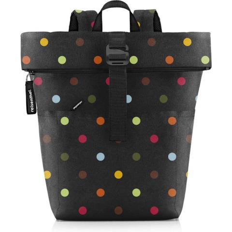 Reisenthel Rolltop Backpack Rugzak - 15,6 Inch laptop - 22L - Dots Zwart