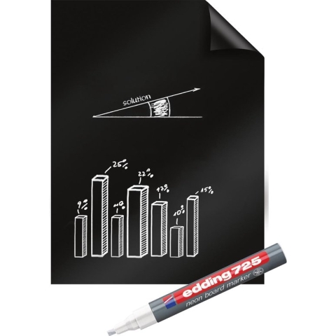 Magic Blackboard folie, b: 60 cm, zwart, 25 vellen