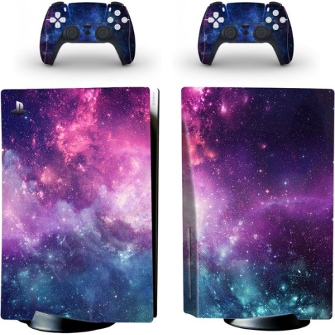 PS5 Disk - Console Skin - Cloud Atlas - Galaxy Skin - 1 console en 2 controller stickers