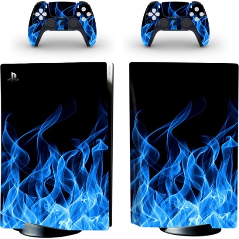 PS5 Disk - Console Skin - The Devil's Fire - 1 console en 2 controller stickers