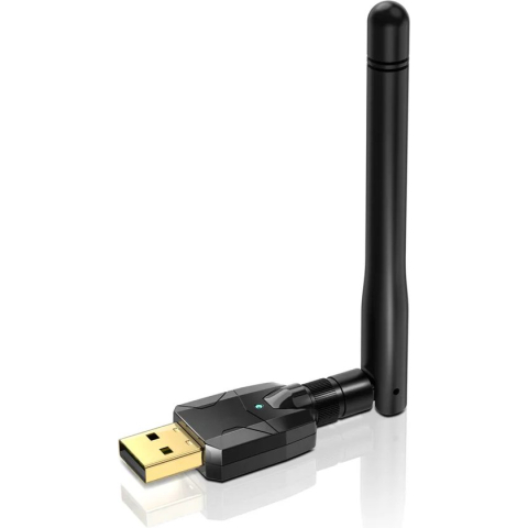 Edup - Long Range Bluetooth Adapter voor PC - Bluetooth 5.0 - Externe Dongle - Bluetooth Antenna - USB - High Gain - Geschikt Voor Desktop & Laptop - Compatibel met Windows - Zwart