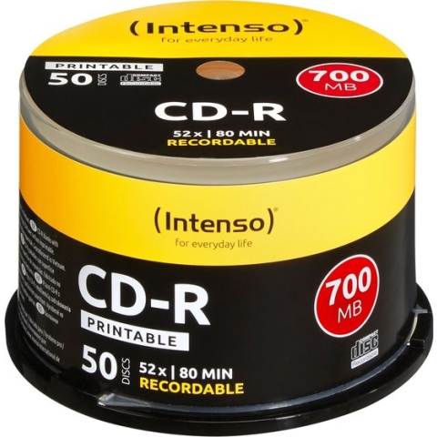 Intenso 1801125 CD-R 80 disc 700 MB 50 stuk(s) Spindel Bedrukbaar