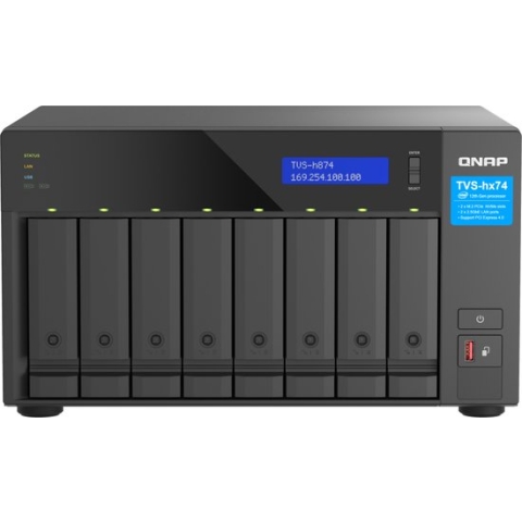 QNAP TVS-h874, NAS, Tower, Intel® Core™ i5, i5-12400, Zwart