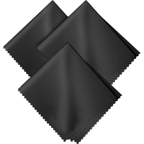 MMOBIEL 3 Pack Microfiber Reinigingsdoeken Wasbaar -  28 x 17cm - Zwart