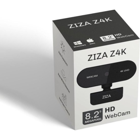 ZIZA Z4K webcam met microfoon | 4K Ultra HD | 3840 x 2160 | Autofocus | 8.29 MP