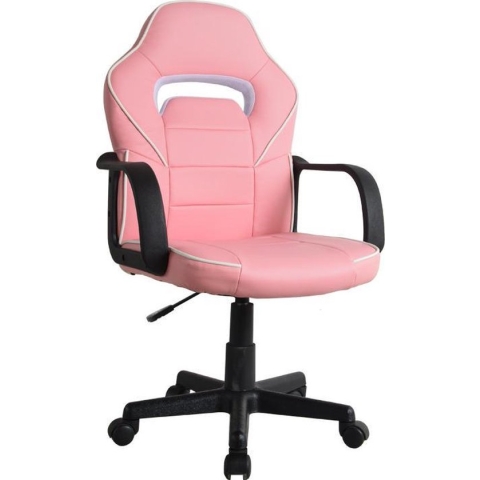 Bureaustoel gamestoel Thomas - kinderen - racing gaming stijl - hoogte verstelbaar - roze