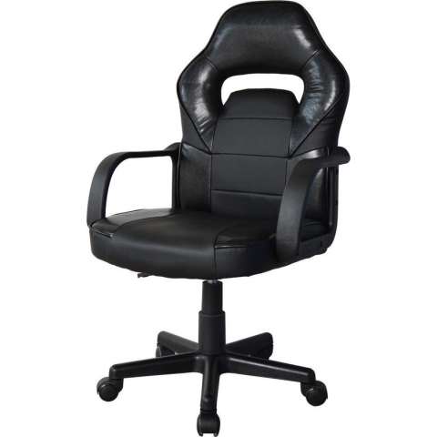 Bureaustoel Thomas junior - gamestoel racing gaming stijl - hoogte verstelbaar - zwart