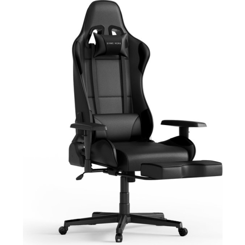 GAME HERO® Winner X1 Limited Edition - Gaming Stoel Verstelbare Armleuningen - Stoel Met Voetsteun - Zwart