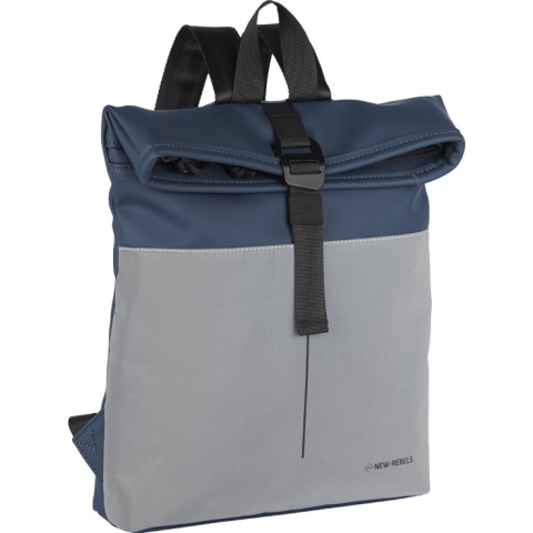New Rebels Bowie Los Angeles Navy 9L Rugtas Rolltop Reflectie Waterafstotend