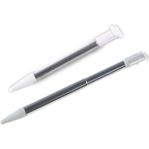 2x Inschuifbare Aluminium Stylus Pen voor New Nintendo 2DS XL  Wit