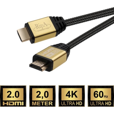 Ripa Connected HDMI 2.0 Kabel - 2M - UHD 4K - HDMI naar HDMI - Xbox Series X