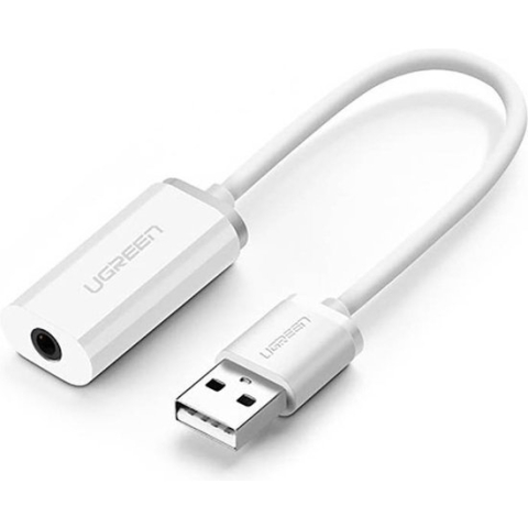 Ugreen externe geluidskaart USB  Stereo Audio Adapter for 3.5mm =