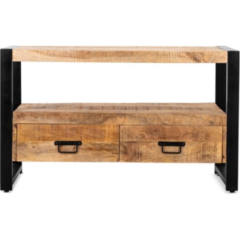 Tv-meubel Mangohout Britt met twee lades - 120 cm