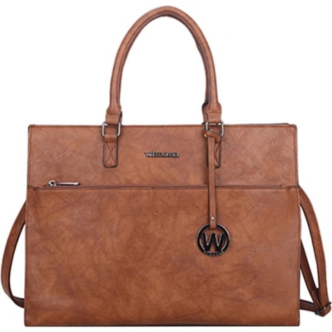 Wimona Franca 1290 Schoudertas / Laptoptas - 14 inch - Cognac