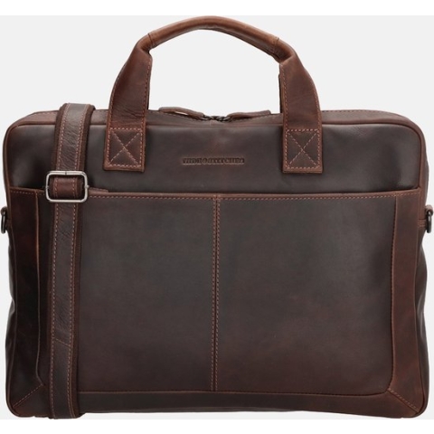 Hide & Stitches laptoptas 15.6 inch donkerbruin