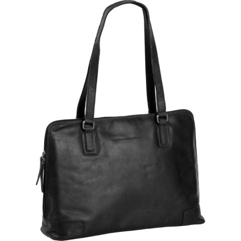 Chesterfield - Flint Lederen Schoudertas/Laptoptas - 13 inch - Zwart