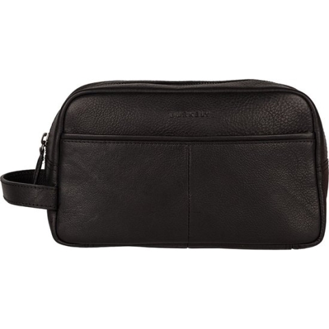 Burkely Antique Avery Unisex Leren Toilettas - Zwart