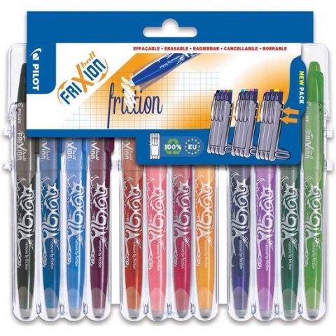 Pilot FriXion - Rollerball pennenset - uitwisbaar - 12 kleuren - in luxe blister