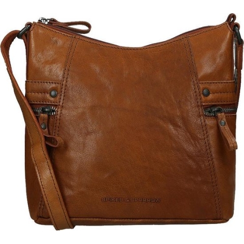 Spikes & Sparrow Crossbodytas Bronco Leer - cognac