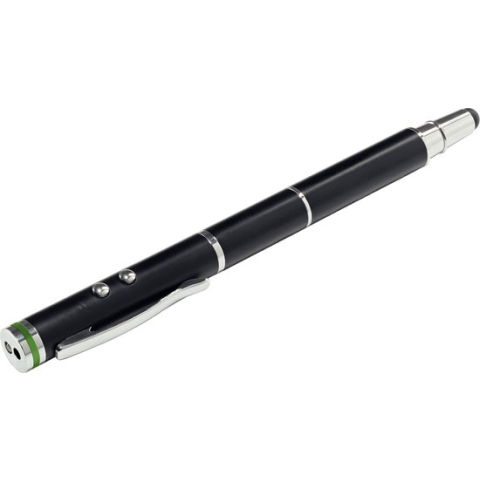 Leitz 4-in-1 stylus met pen - soft tip - laser pointer en led lamp - zwart
