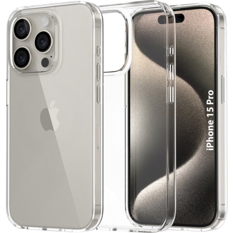 My Case iPhone 15 Pro Hoesje Transparant shock proof cover hoes