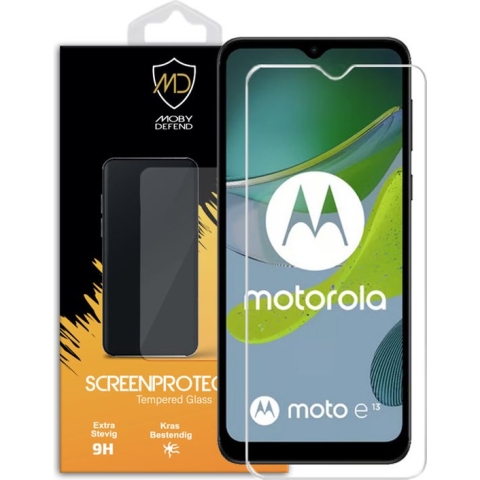Motorola Moto E13 Screenprotector - MobyDefend Case-Friendly Gehard Glas Screensaver - Screen Protector - Glasplaatje Geschikt Voor Motorola Moto E13