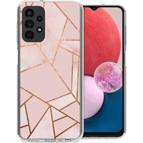 Samsung Galaxy A13 (4G) Hoesje Siliconen - iMoshion Design hoesje - Roze / Pink Graphic