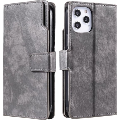 Samsung Galaxy A34 5G hoesje - Bookcase - Pasjeshouder - Portemonnee - Luxe - Kunstleer - Grijs
