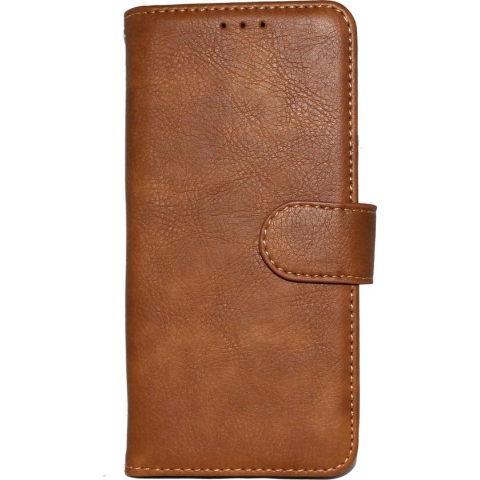 HB Hoesje voor Samsung Galaxy Note 10 Plus - Luxe Kunstlederen Portemonnee Book Case - Bruin