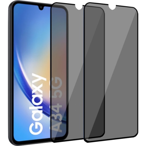 2x Samsung A34 Privacy Screenprotector - Privé - Samsung A34 Screenprotector - Glas