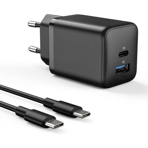 35W USB-C + USB-A iPhone 15 Snellader + Oplader Kabel - 3 Meter - Voor Apple iPhone 15, iPhone 15 Pro, iPhone 15 Plus en iPhone 15 Pro Max