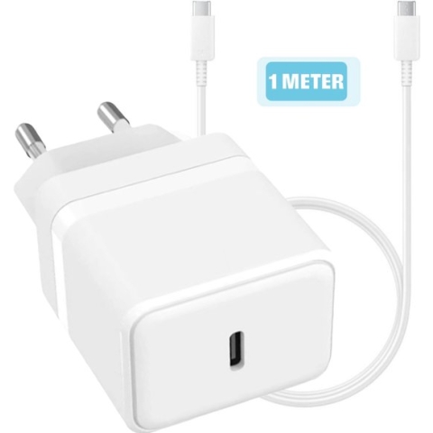 iPhone 15 oplaadstekker 20W USB-C Power oplader met kabel | 1 Meter | Apple iPhone 15 - Apple iPad - USB-C Apple Magsafe|Snellader iPhone 15 / iPad Air / iPhone 15 Lader | USBC lader | USB-C Lader | iPhone 15