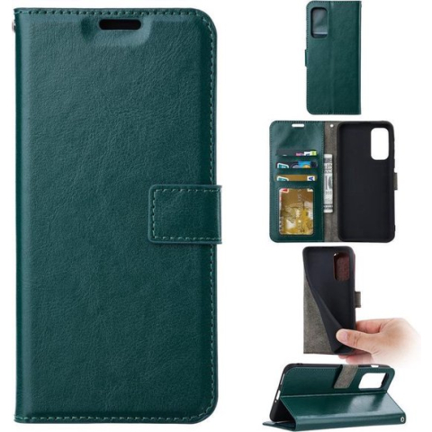 Portemonnee Book Case Hoesje Geschikt voor: Samsung Galaxy A71 groen