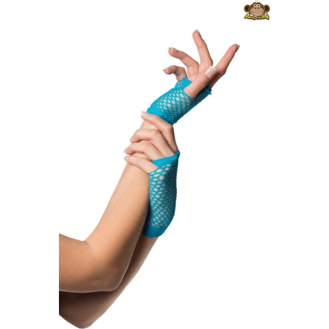Partyxclusive Nethandschoenen Vingerloos Dames Turquoise One-size