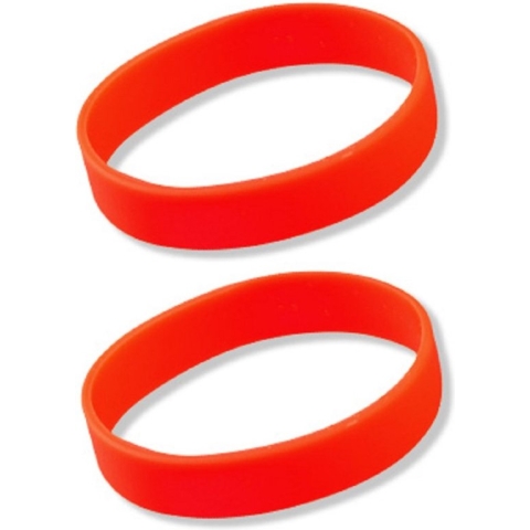 Set van 6x stuks siliconen armband rood