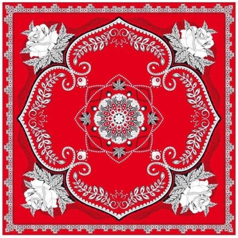 PartyXplosion - Zakdoek - Bloemen - Rood