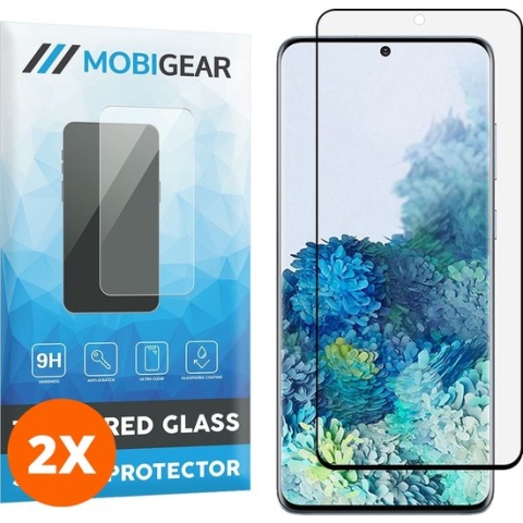 Mobigear Curved - Samsung Galaxy S20 Plus Glazen Screenprotector Fingerprint - Case Friendly - Zwart (2-Pack)