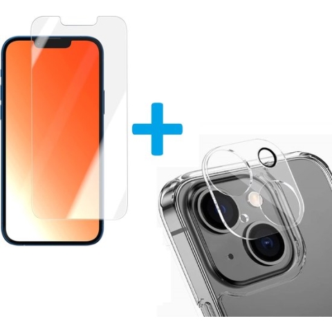 Display Bescherming Schermprotector Tempered Glass Screen Protector  + Camera lens Beschermer transparant Geschikt voor: Apple iPhone 14