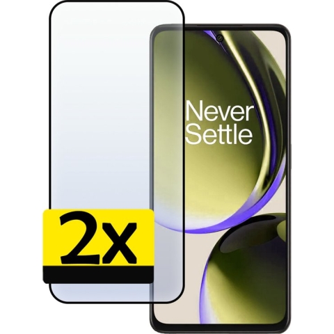 OnePlus Nord CE 3 Lite Screenprotector Beschermglas Gehard Glas Full Cover - OnePlus Nord CE 3 Lite Screen Protector Glas Extra Sterk - 2 Stuks