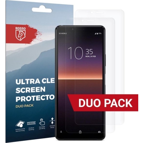 Rosso Screen Protector Ultra Clear Duo Pack Geschikt voor Sony Xperia 10 II | TPU Folie | Case Friendly | 2 Stuks