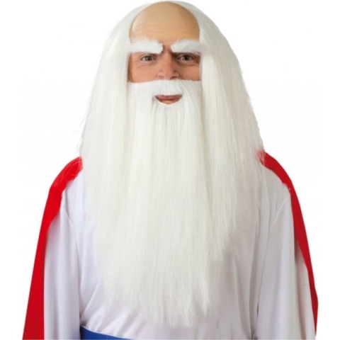 Pruik Tovenaar Gandalf wit