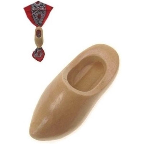 10x stuks zakdoeken mini klompje/klompen van hout 6,5 cm