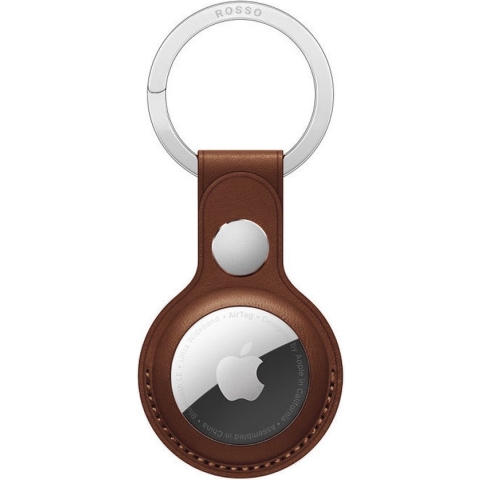 Rosso Deluxe Apple AirTag Sleutelhanger Echt Leer Hoesje | Hanger | Case Bruin