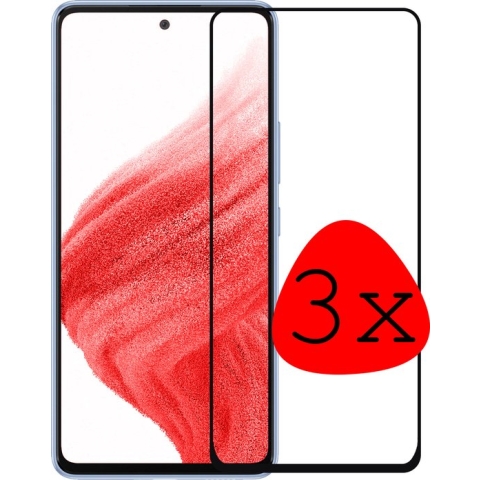 Samsung Galaxy A53 Screenprotector 3D Tempered Glass - Samsung Galaxy A53 Beschermglas Full Cover - Samsung A53 Screen Protector 3D 3 Stuks