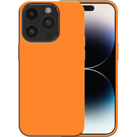 Smartphonica Siliconen hoesje voor iPhone 14 Pro case met zachte binnenkant - Oranje / Back Cover geschikt voor Apple iPhone 14 Pro